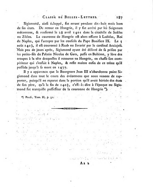 Memoires de l'Academie royale des sciences et belles lettres depuis l'avenement de Frederic Guillaume 2. au throne