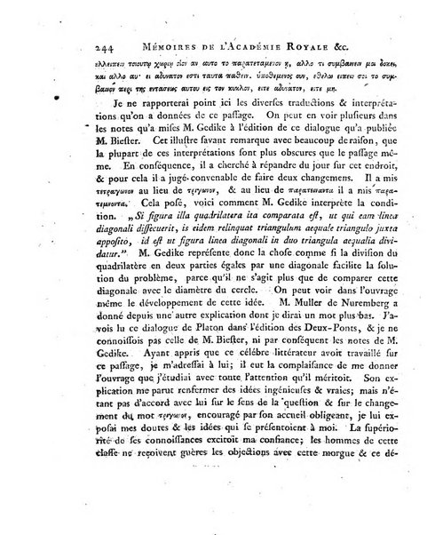 Memoires de l'Academie royale des sciences et belles lettres depuis l'avenement de Frederic Guillaume 2. au throne