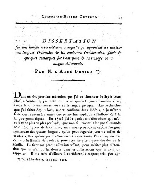 Memoires de l'Academie royale des sciences et belles lettres depuis l'avenement de Frederic Guillaume 2. au throne