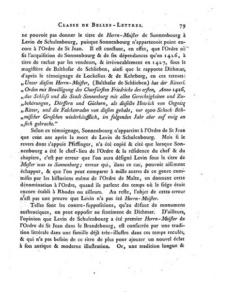 Memoires de l'Academie royale des sciences et belles lettres depuis l'avenement de Frederic Guillaume 2. au throne