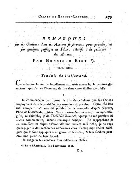 Memoires de l'Academie royale des sciences et belles lettres depuis l'avenement de Frederic Guillaume 2. au throne