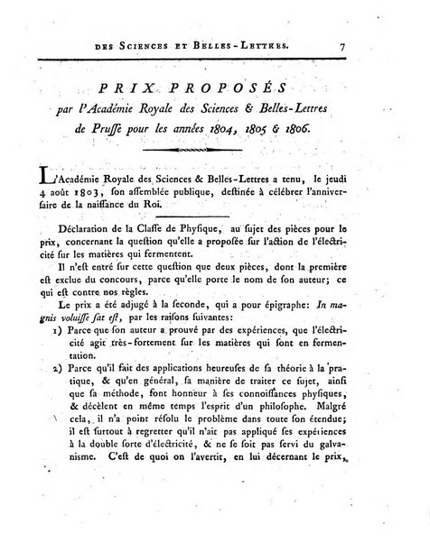 Memoires de l'Academie royale des sciences et belles lettres depuis l'avenement de Frederic Guillaume 2. au throne