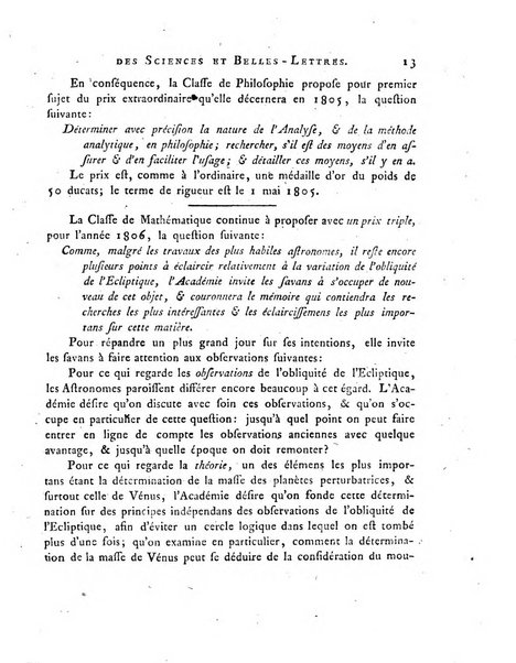 Memoires de l'Academie royale des sciences et belles lettres depuis l'avenement de Frederic Guillaume 2. au throne