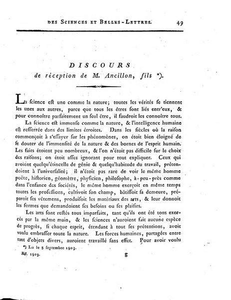 Memoires de l'Academie royale des sciences et belles lettres depuis l'avenement de Frederic Guillaume 2. au throne