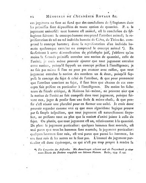 Memoires de l'Academie royale des sciences et belles lettres depuis l'avenement de Frederic Guillaume 2. au throne