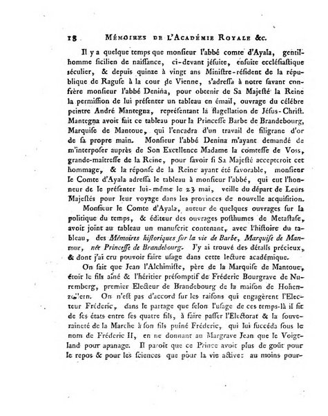 Memoires de l'Academie royale des sciences et belles lettres depuis l'avenement de Frederic Guillaume 2. au throne