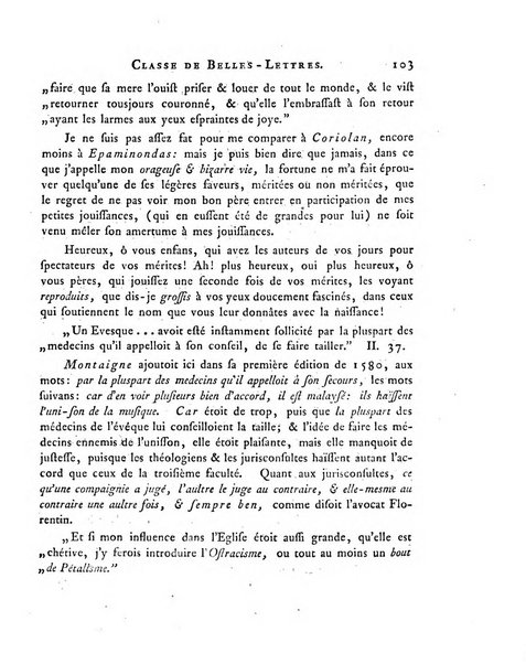 Memoires de l'Academie royale des sciences et belles lettres depuis l'avenement de Frederic Guillaume 2. au throne