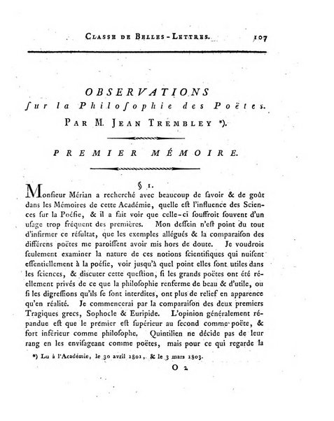 Memoires de l'Academie royale des sciences et belles lettres depuis l'avenement de Frederic Guillaume 2. au throne