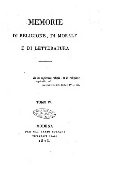 Memorie di religione, di morale e di letteratura