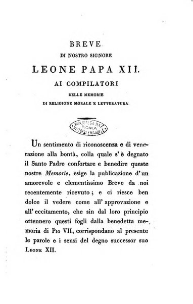 Memorie di religione, di morale e di letteratura