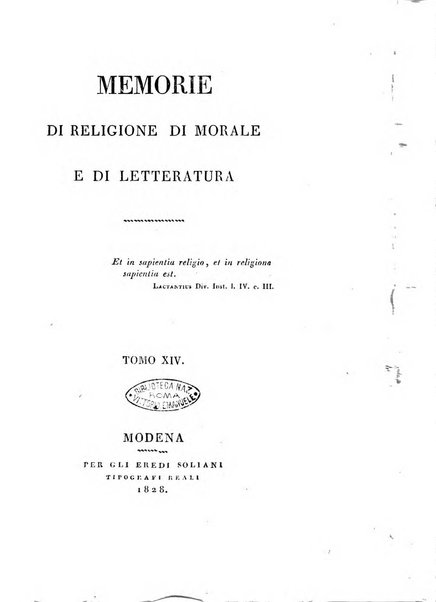 Memorie di religione, di morale e di letteratura