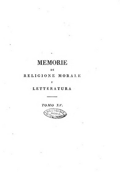 Memorie di religione, di morale e di letteratura