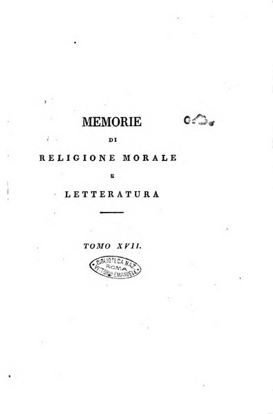 Memorie di religione, di morale e di letteratura