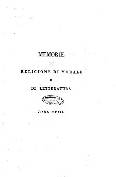 Memorie di religione, di morale e di letteratura