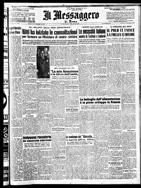 Il messaggero di Roma : il giornale del mattino