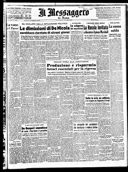 Il messaggero di Roma : il giornale del mattino