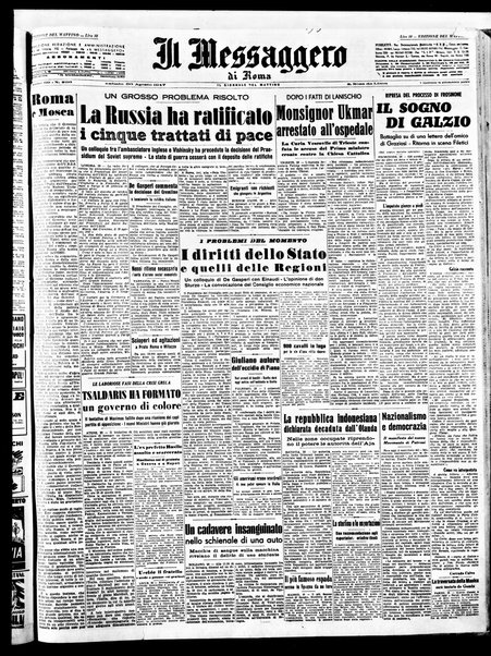 Il messaggero di Roma : il giornale del mattino