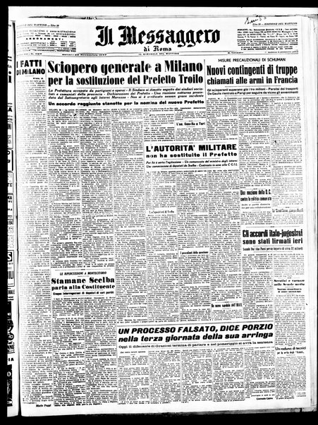 Il messaggero di Roma : il giornale del mattino