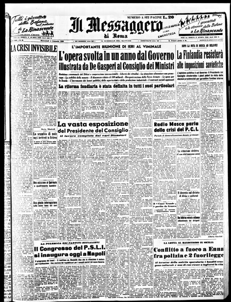 Il messaggero di Roma : il giornale del mattino