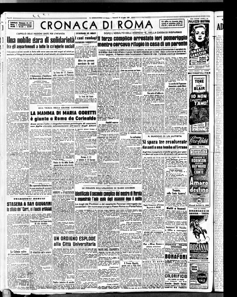 Il messaggero di Roma : il giornale del mattino