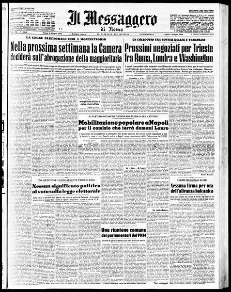 Il messaggero di Roma : il giornale del mattino