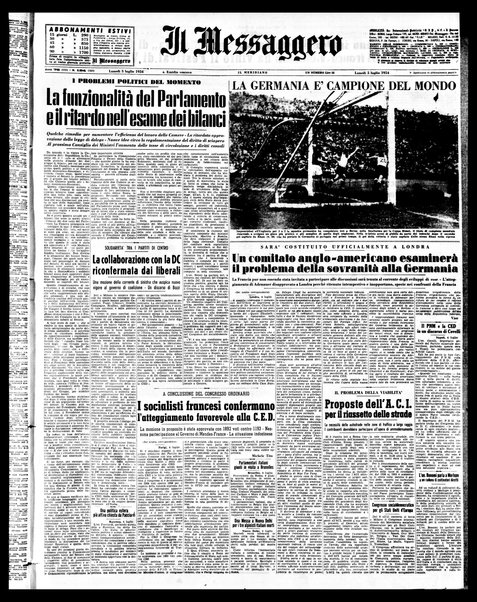 Il messaggero di Roma : il giornale del mattino