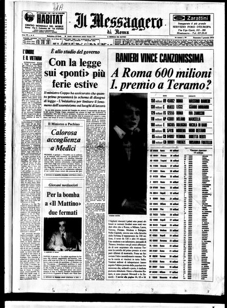 Il messaggero di Roma : il giornale del mattino