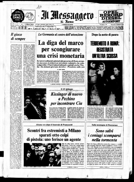 Il messaggero di Roma : il giornale del mattino