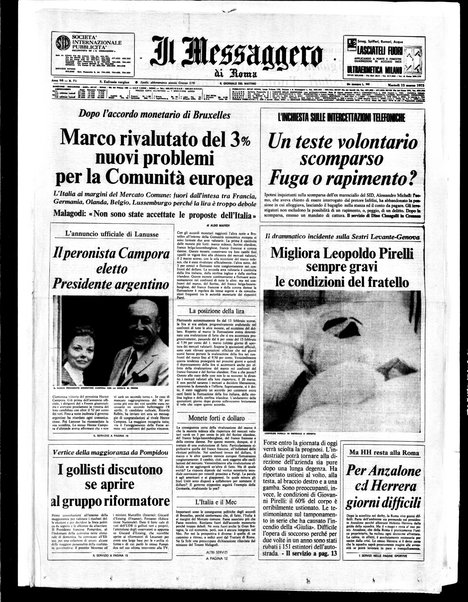 Il messaggero di Roma : il giornale del mattino