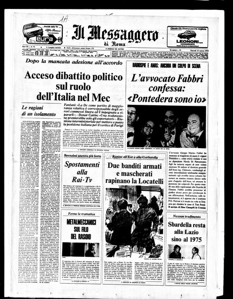 Il messaggero di Roma : il giornale del mattino