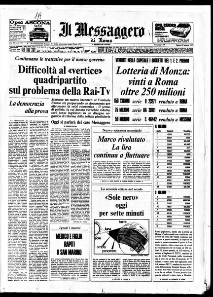 Il messaggero di Roma : il giornale del mattino