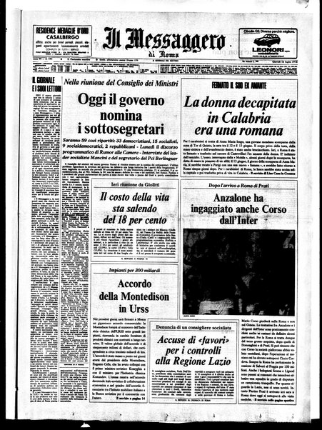 Il messaggero di Roma : il giornale del mattino