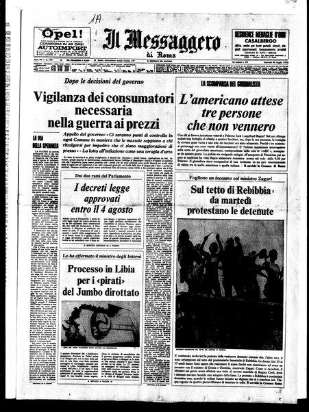 Il messaggero di Roma : il giornale del mattino