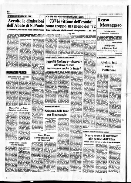 Il messaggero di Roma : il giornale del mattino