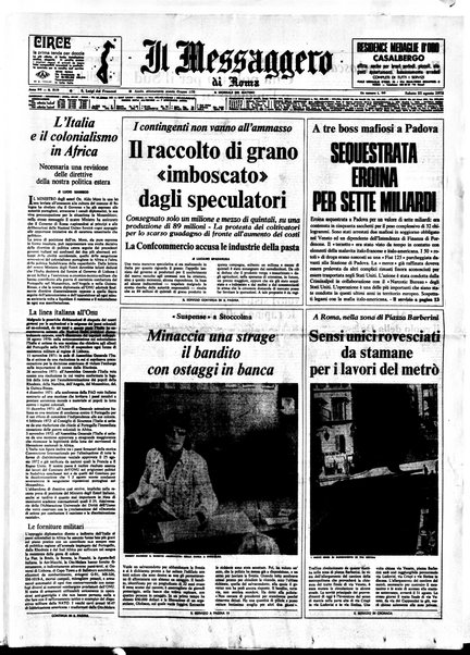 Il messaggero di Roma : il giornale del mattino