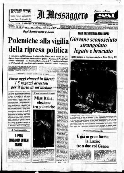 Il messaggero di Roma : il giornale del mattino