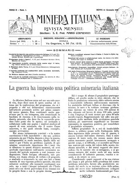 La miniera italiana rivista mensile