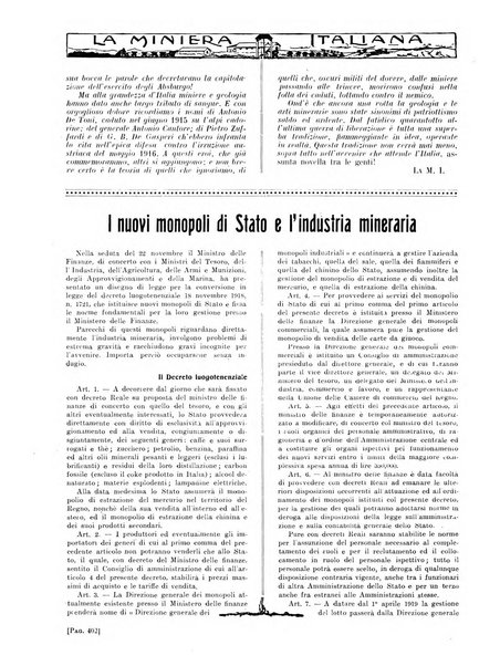 La miniera italiana rivista mensile