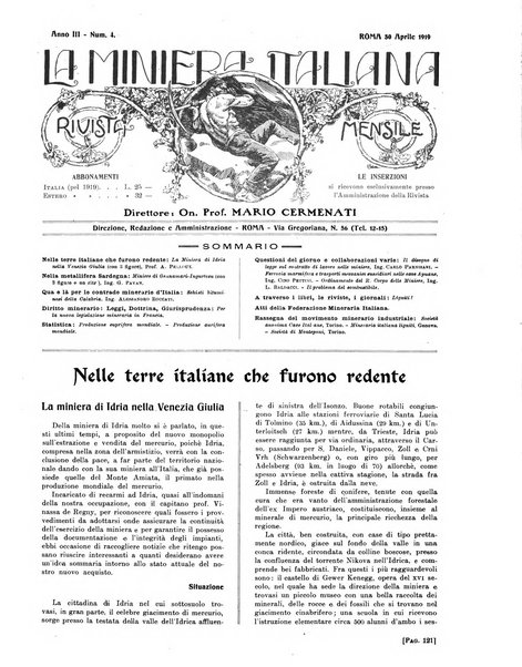 La miniera italiana rivista mensile