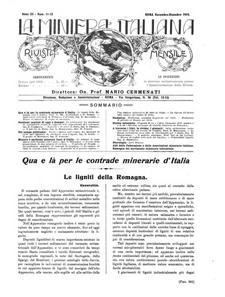 La miniera italiana rivista mensile