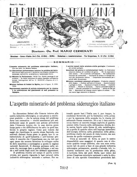 La miniera italiana rivista mensile