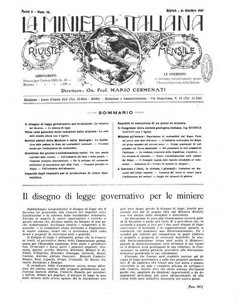 La miniera italiana rivista mensile