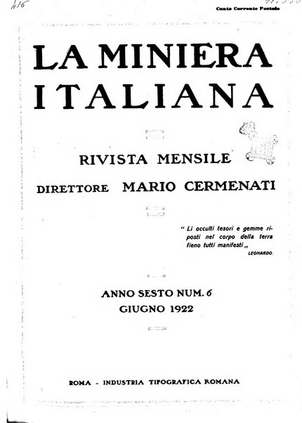 La miniera italiana rivista mensile