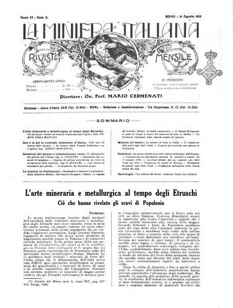 La miniera italiana rivista mensile