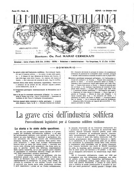 La miniera italiana rivista mensile