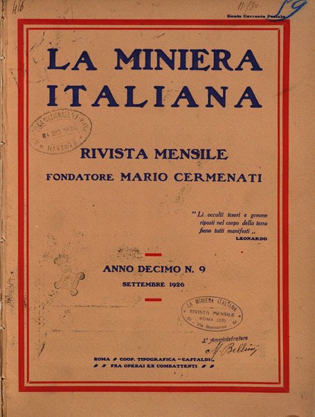 La miniera italiana rivista mensile