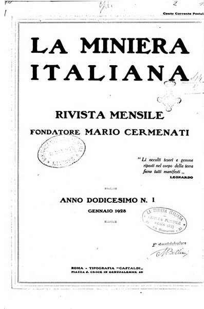 La miniera italiana rivista mensile