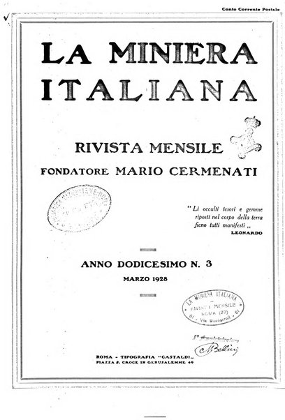 La miniera italiana rivista mensile