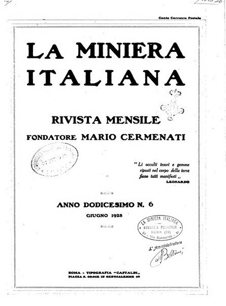 La miniera italiana rivista mensile