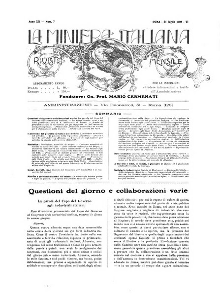 La miniera italiana rivista mensile